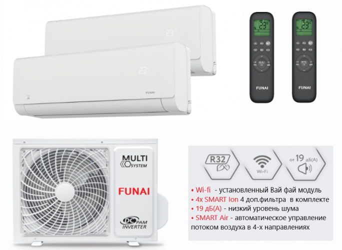 Комплект Funai RAM-I-2OK55HP.02/U / RAM-I-SG30HP.W03/S х 2