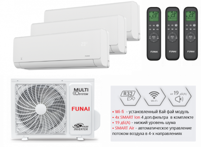 Комплект Funai RAM-I-3OK60HP.01/U / RAM-I-SG25HP.W03/S х 3шт