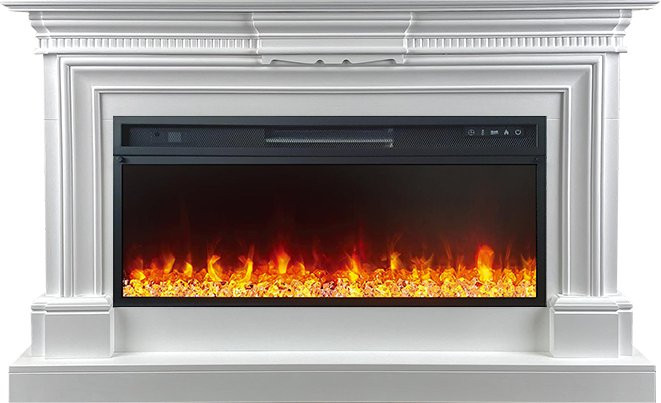 Каминокомплект Chelsea - Белый (Ширина 1350 мм) с очагом Vision 42 LED
