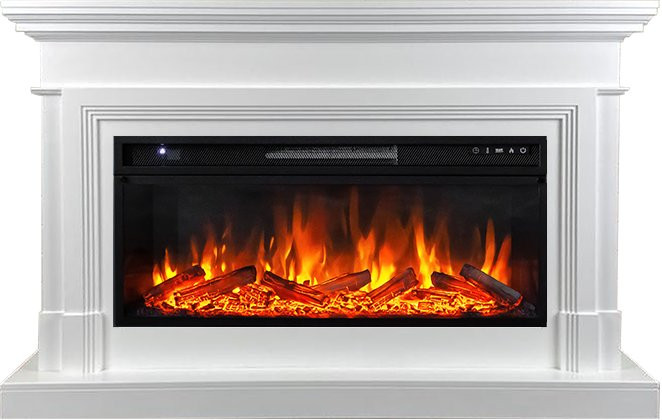 Каминокомплект Coventry - Белый (Ширина 1400 мм) с очагом Vision 42 LOG LED