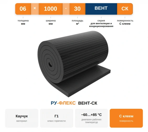 Рулон 06х1000-30 РУ-ФЛЕКС ВЕНТ-СК