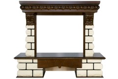 Каминокомплект Pierre Luxe LORD - Темный дуб / Белый с очагом Dioramic 28 LED FX
