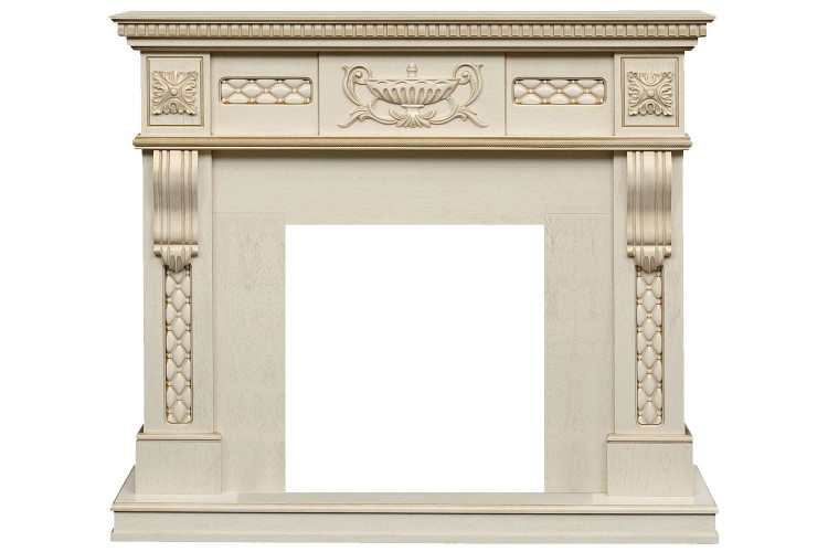 Каминокомплект Corsica - Слоновая кость с патиной (Ширина 1100) с очагом Danville Antique Brass FB2