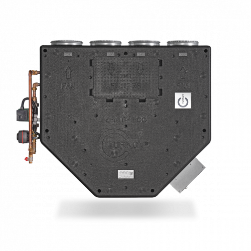 Zenit 550 HECO W вентиляционная приточно-вытяжная установка с рекуперацией с водяным нагревателем оснащена рекуператором и автоматикой