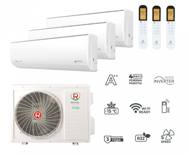 Комплект Royal Clima 3TFM-25HN/OUT / RCI-GLF07HN х 3шт