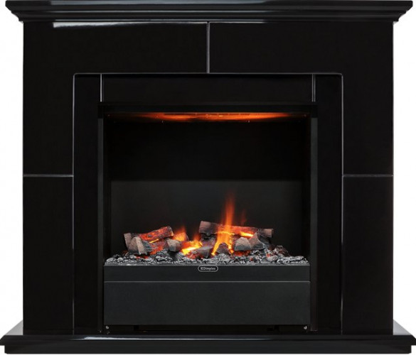 Каминокомплект Suite Black - Черный лак с очагом Albany