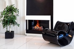 Каминокомплект Cube белый с черным с очагом Cassette 400 NH Dimplex Opti-myst