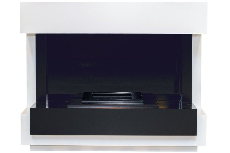 Каминокомплект Cube белый с черным с очагом Cassette 400 NH Dimplex Opti-myst