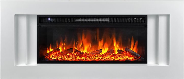Каминокомплект Line 42 - Белый с очагом Vision 42 LOG LED