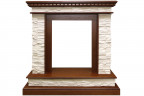 Каминокомплект Calgary - Дуб / Сланец белый с очагом Cavendish